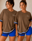 womens oversized tee - Mocha by The Fit Collection, view 1