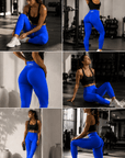 The Fit Collection womens compression leggings - Electric Blue, styled for training and everyday wear