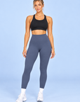 Athletic Club, High-Waisted Leggings - Slate Blue