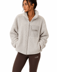 womens sherpa jacket - Cream by The Fit Collection, view 1