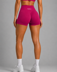 womens compression bike shorts - Berry Fuchsia by The Fit Collection, view 1