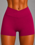 womens compression bike shorts - Berry Fuchsia by The Fit Collection, view 2