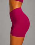 womens compression bike shorts - Berry Fuchsia by The Fit Collection, view 3