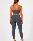 womens strappy cropped singlet - Charcoal Gray by The Fit Collection, view 5