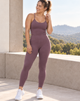 womens high waisted leggings - Mauve Grey by The Fit Collection, view 3