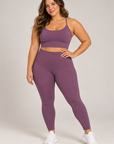 womens strappy cropped singlet - Mauve Grey by The Fit Collection, view 6