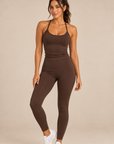 womens strappy singlet - Chocolate Brown by The Fit Collection, view 6
