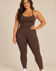 womens strappy singlet - Chocolate Brown by The Fit Collection, view 7