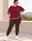 womens high waisted leggings - Chocolate Brown by The Fit Collection, view 2