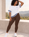 womens high waisted leggings - Chocolate Brown by The Fit Collection, view 1