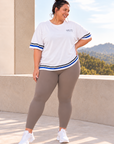 womens high waisted leggings - Taupe by The Fit Collection, view 5
