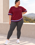 womens high waisted leggings - Charcoal Gray by The Fit Collection, view 3
