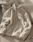 womens sherpa jacket - Cream by The Fit Collection, view 6