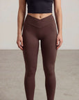 womens compression leggings - Chocolate Brown by The Fit Collection, view 3