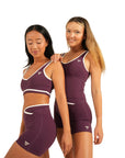 The Fit Sculpt Contrast-Trim Singlet – Purple with White Detailing