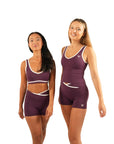 The Fit Sculpt Contrast-Trim Singlet – Purple with White Detailing
