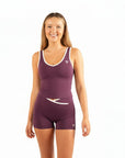 The Fit Sculpt Contrast-Trim Singlet – Purple with White Detailing