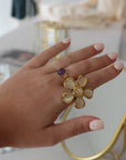 Golden Bloom Petal Ring – Statement Floral Design
