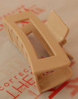 Rectangle Matte Hair Clip – Soft Cream