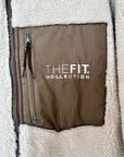 womens sherpa jacket - Oatmeal Brown by The Fit Collection, view 6