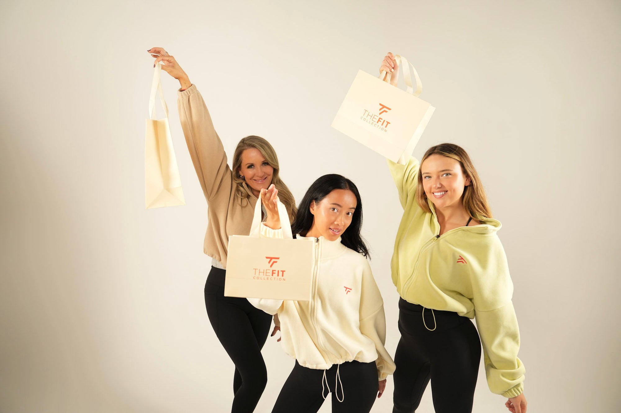 Shop our whole collection of Activewear and Casual wear with stylish models showcasing their bags.