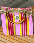 Muno - Nylon Mini Bag with Bamboo Handle - Berry Twist