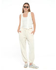 JACANDMOOKI Women's HAILEY TRACK PANT vanilla