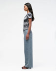 JACANDMOOKI - Women's ISABEL RIB TEE - NAVY STRIPE Navy stripe