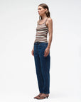 JACANDMOOKI - Women's LUCIA TANK - TIRAMISU STRIPE Tiramisu Stripe