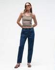 JACANDMOOKI - Women's LUCIA TANK - TIRAMISU STRIPE Tiramisu Stripe