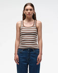 JACANDMOOKI - Women's LUCIA TANK - TIRAMISU STRIPE Tiramisu Stripe