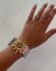 Gold Sun Statement Cuff Bracelet