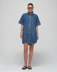 JACANDMOOKI Women's ALESSIA DRESS Mid Indigo