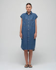 JACANDMOOKI - Women's VALENTINA DRESS Mid Indigo