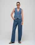 JACANDMOOKI - Women's ALLEGRA VEST Mid Indigo