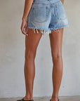 By Together - BD312 | Woven 100% Cotton Denim Distressed Detail Shorts