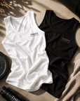 "Inhale Exhale" Relaxed Fit, White Singlet Top
