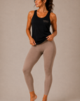 "Inhale Exhale" Relaxed Fit, Black Singlet Top