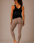 "Inhale Exhale" Relaxed Fit, Black Singlet Top
