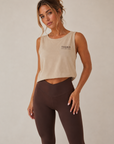 Inhale Exhale 100% Cotton Singlet – Stone