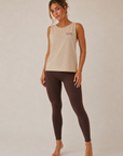 Inhale Exhale 100% Cotton Singlet – Stone