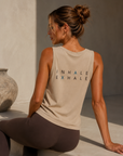 Inhale Exhale 100% Cotton Singlet – Stone