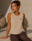 Inhale Exhale 100% Cotton Singlet – Stone