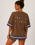 Inhale Exhale Oversized Tshirt – 100% cotton - Mocha