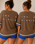 Inhale Exhale Oversized Tshirt – 100% cotton - Mocha