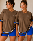 Inhale Exhale Oversized Tshirt – 100% cotton - Mocha