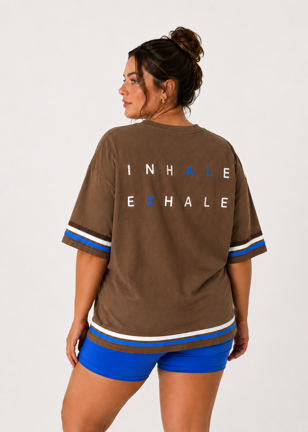 Inhale Exhale Oversized Tshirt – 100% cotton - Mocha