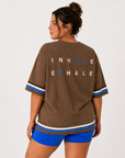 Inhale Exhale Oversized Tshirt – 100% cotton - Mocha