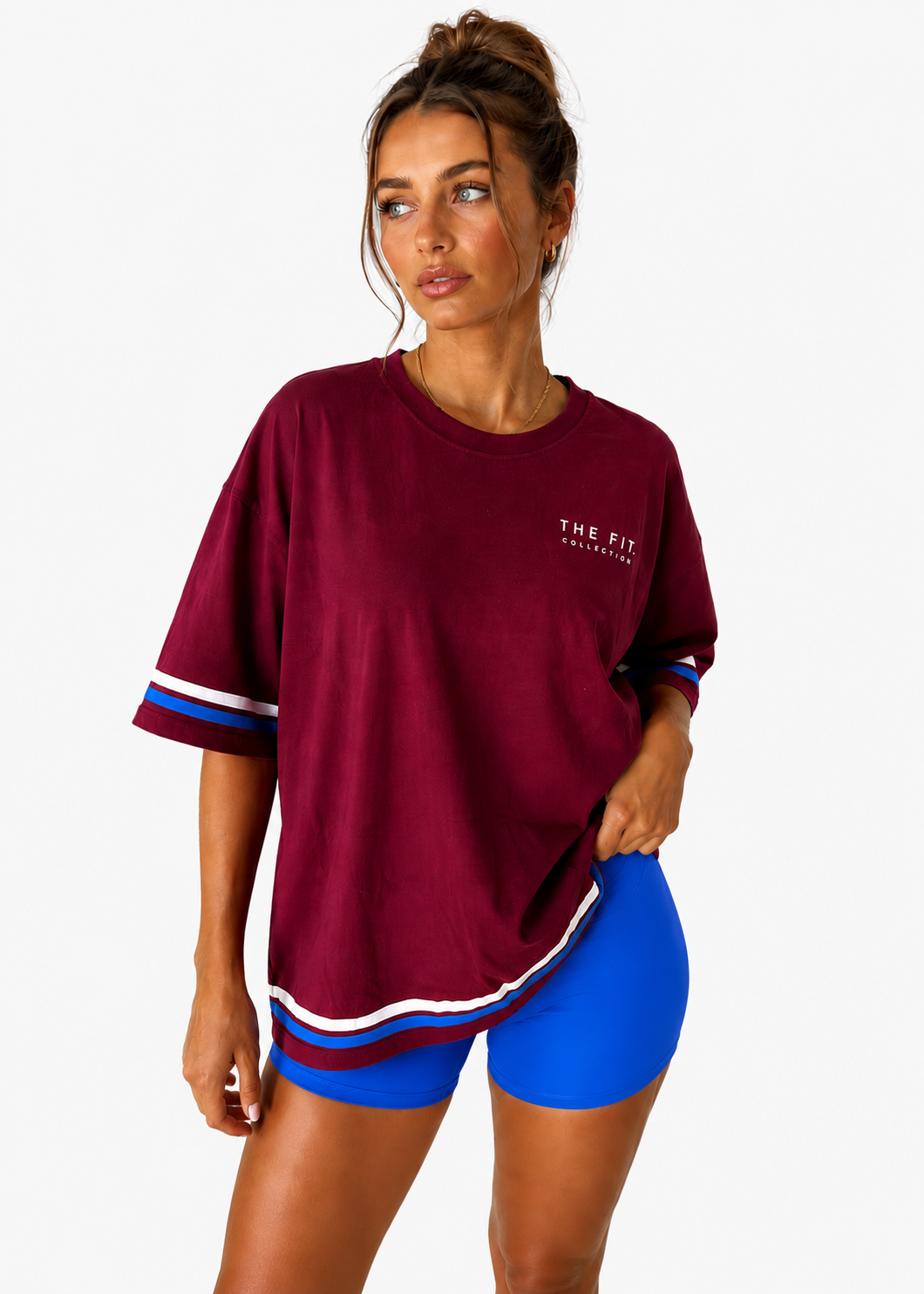 Inhale Exhale Oversized Tee – 100% Cotton - Deep Burgundy
