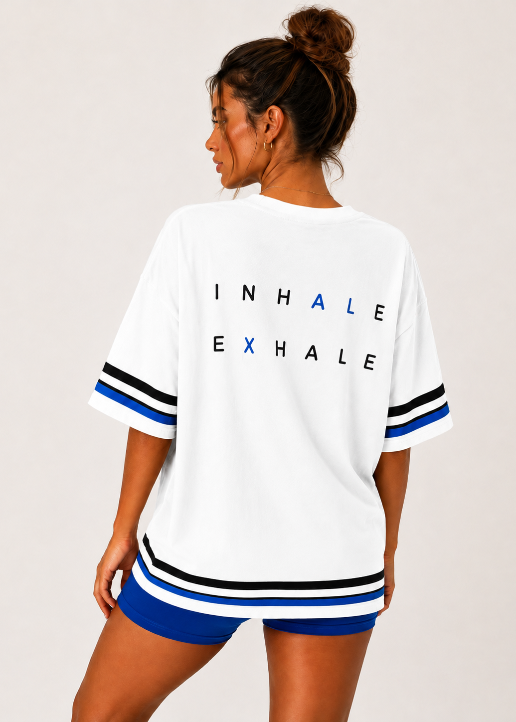 Inhale Exhale Oversized Tshirt - 100% cotton – White